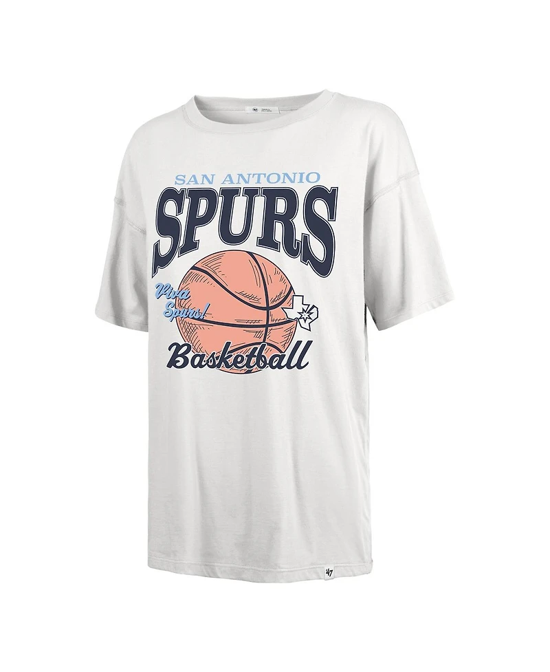 '47 Brand Women's White San Antonio Spurs City Edition Down Court Sadie T-Shirt