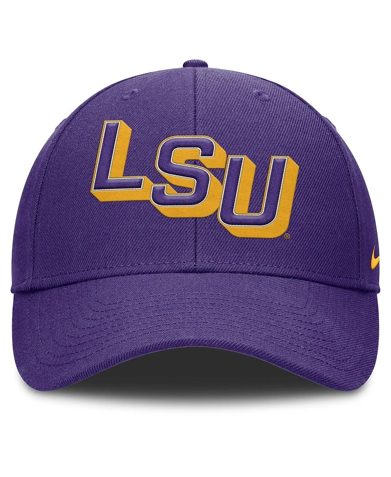 Nike Men's Purple Lsu Tigers Slanted Primetime Rise Performance Adjustable Hat