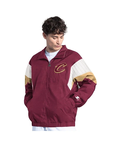 Starter Men's Wine Cleveland Cavaliers Yard Line Full-Zip Jacket