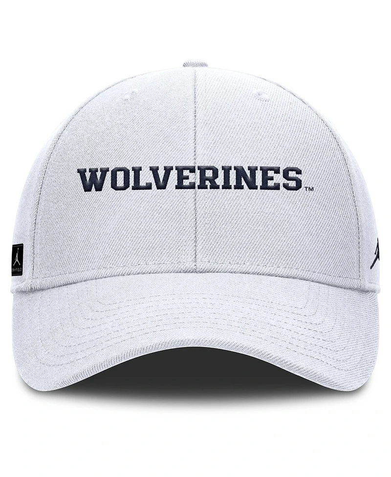 Jordan Men's White Michigan Wolverines 2025 On-Field Rise Performance Adjustable Hat