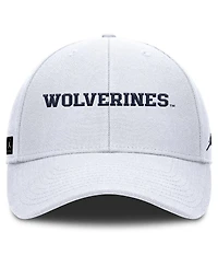 Jordan Men's White Michigan Wolverines 2025 On-Field Rise Performance Adjustable Hat