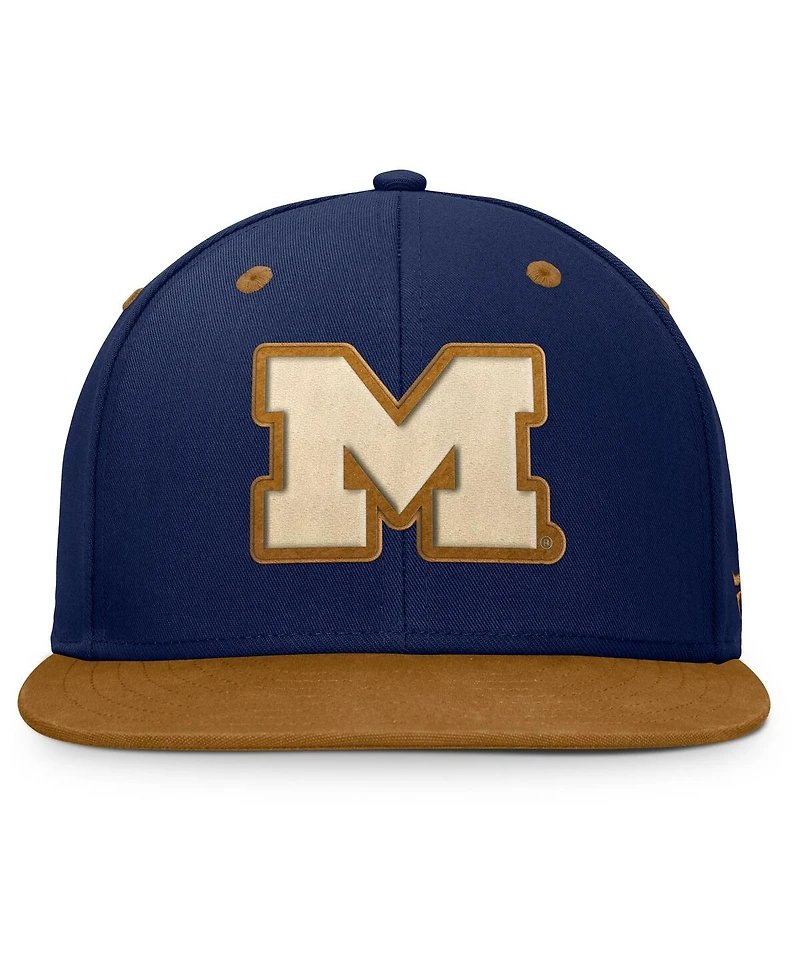Fanatics Men's Navy/Brown Michigan Wolverines Noboa Fitted Hat