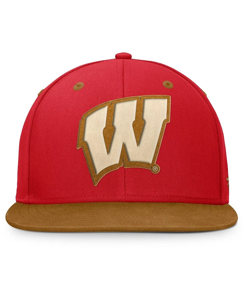 Fanatics Men's Red/Brown Wisconsin Badgers Noboa Fitted Hat