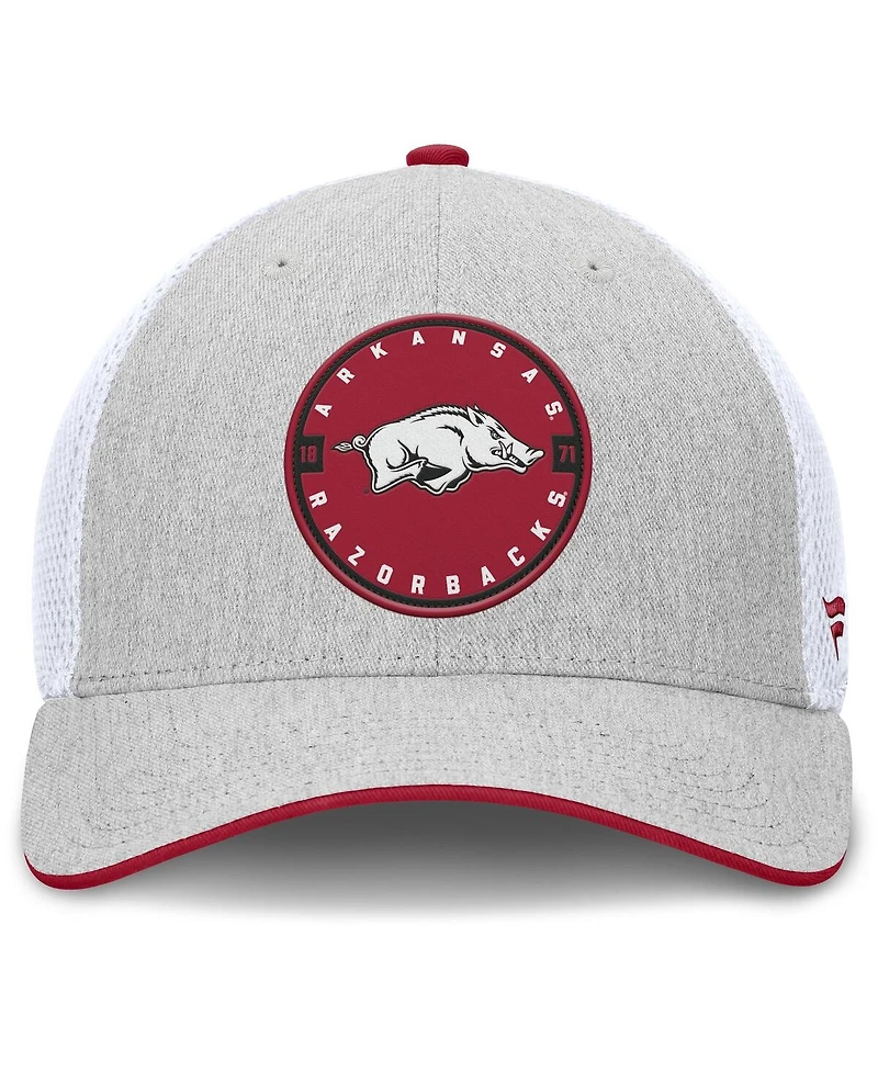 Fanatics Men's Heather Gray/White Arkansas Razorbacks Trigger Flex Hat