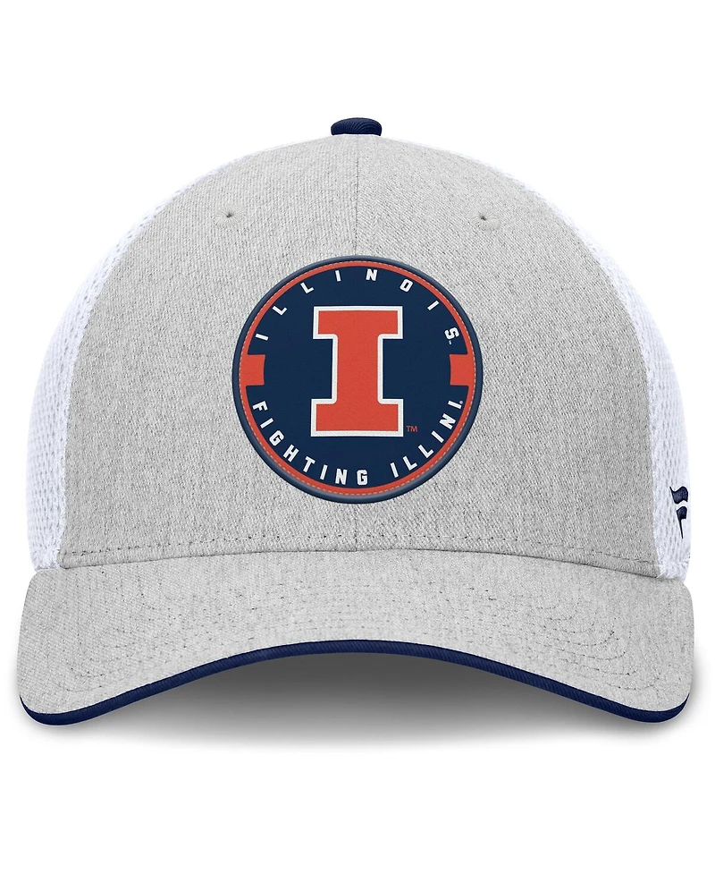 Fanatics Men's Heather Gray/White Illinois Fighting Illini Trigger Flex Hat