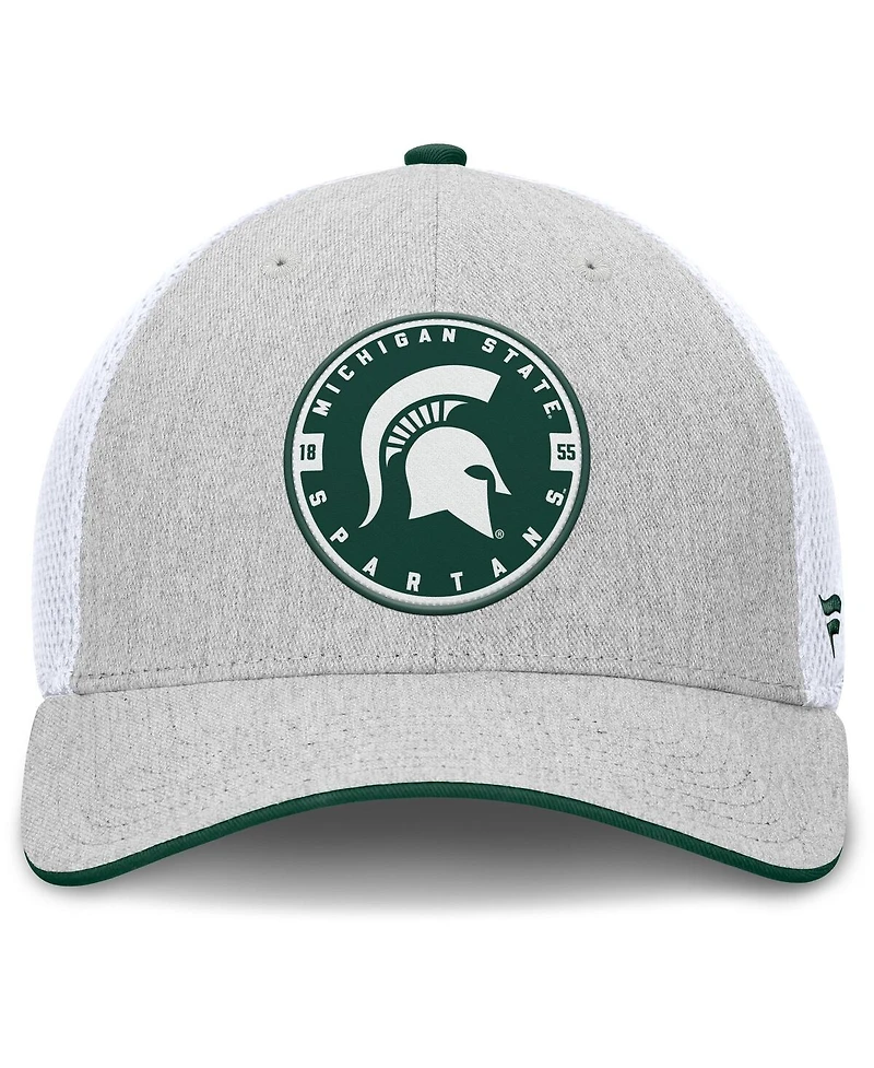 Fanatics Men's Heather Gray/White Michigan State Spartans Trigger Flex Hat