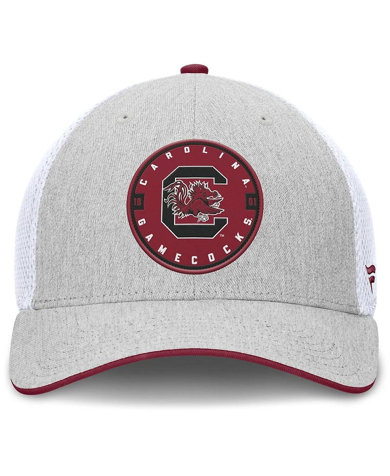 Fanatics Men's Heather Gray/White South Carolina Gamecocks Trigger Flex Hat