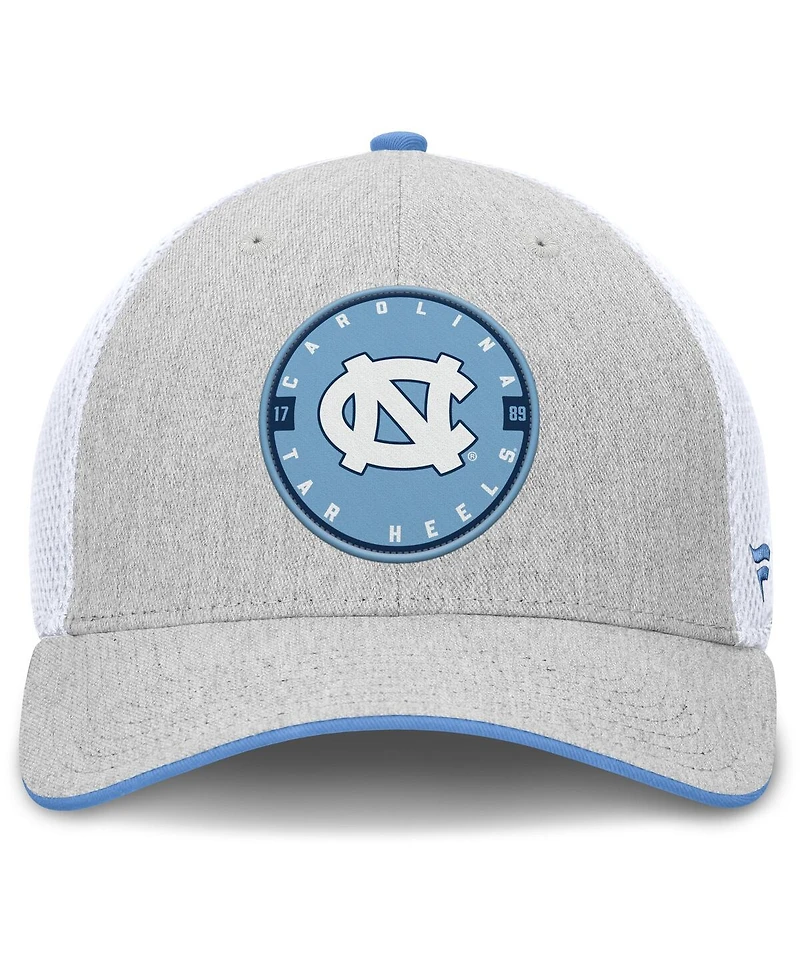 Fanatics Men's Heather Gray/White North Carolina Tar Heels Trigger Flex Hat