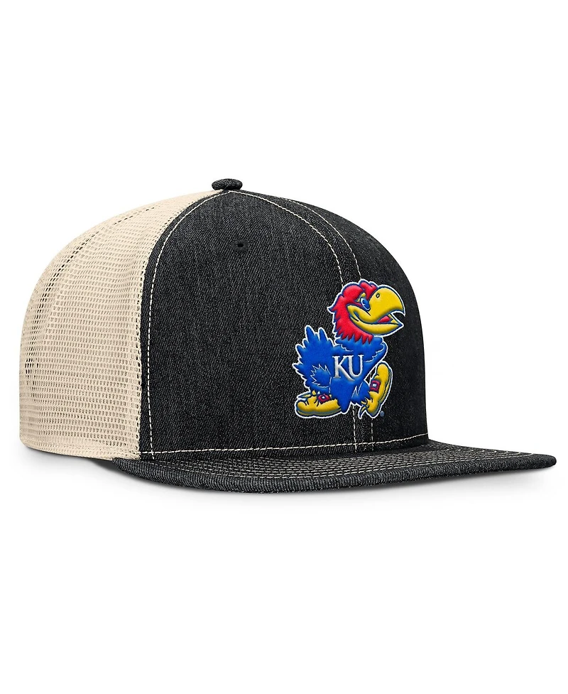 Fanatics Men's Black/Natural Kansas Jayhawks Legend Trucker Snapback Hat