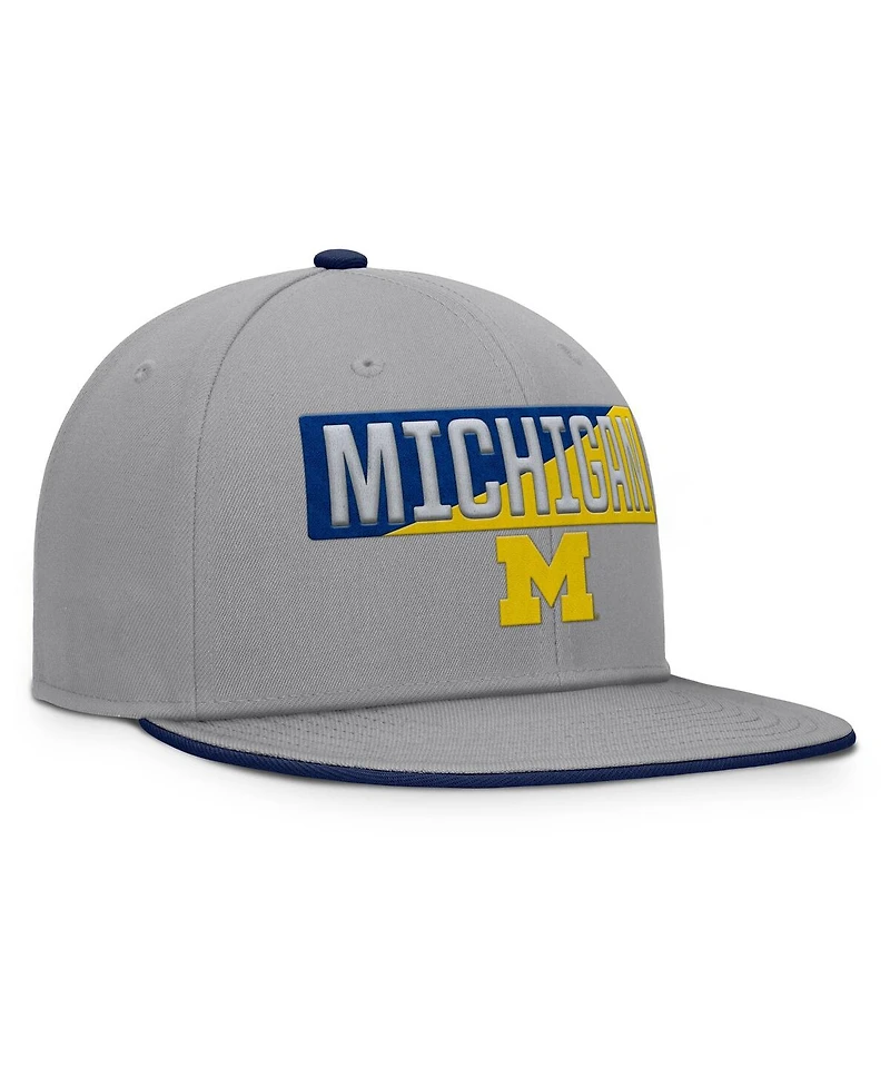 Fanatics Men's Gray Michigan Wolverines Duo Snapback Hat