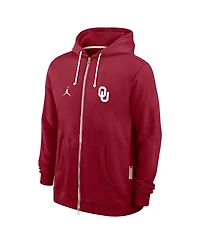 Jordan Men's Crimson Oklahoma Sooners 2025 Sideline Performance Full-Zip Hoodie