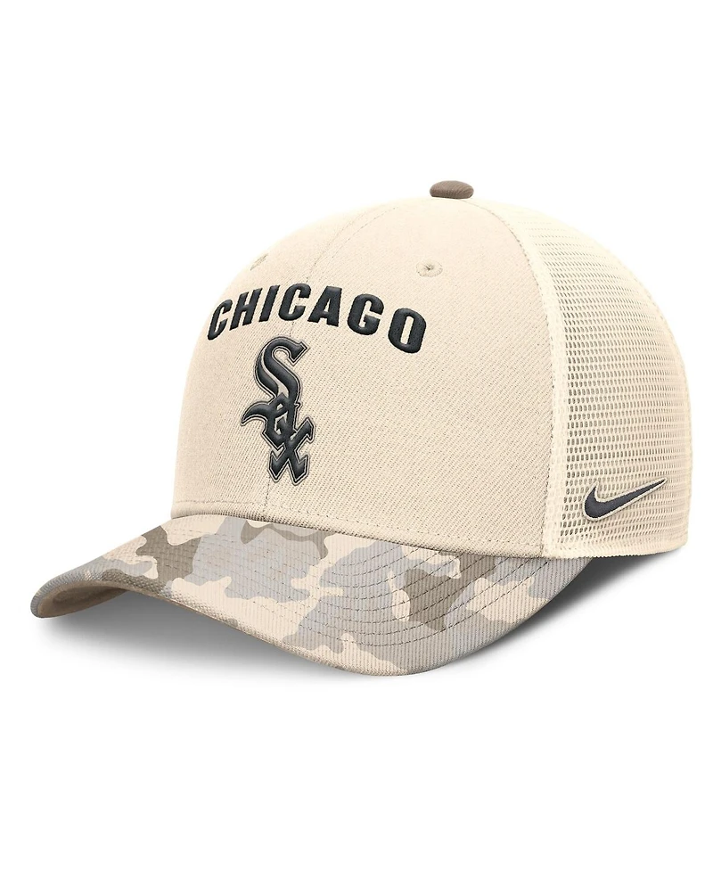 Nike Men's Natural Chicago White Sox Camo Natural Pack Rise Adjustable Trucker Hat