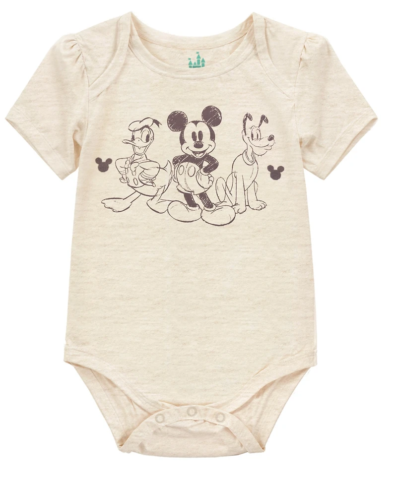 Disney Baby Boys 3-Pack Mickey Mouse Short Sleeve Bodysuit