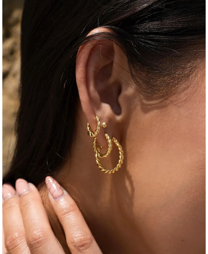 Zoe Lev Medium Braided Hoop Earrings
