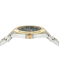 Ferragamo Men's Swiss Edge Diamond (1/10 ct. t.w.) Two-Tone Stainless Steel Bracelet Watch 40mm