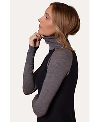Celtic & Co. Women's Merino Colour Block Roll Neck Sweater