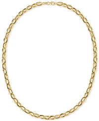 Polished Rolo Link 18" Chain Necklace in 10k Gold