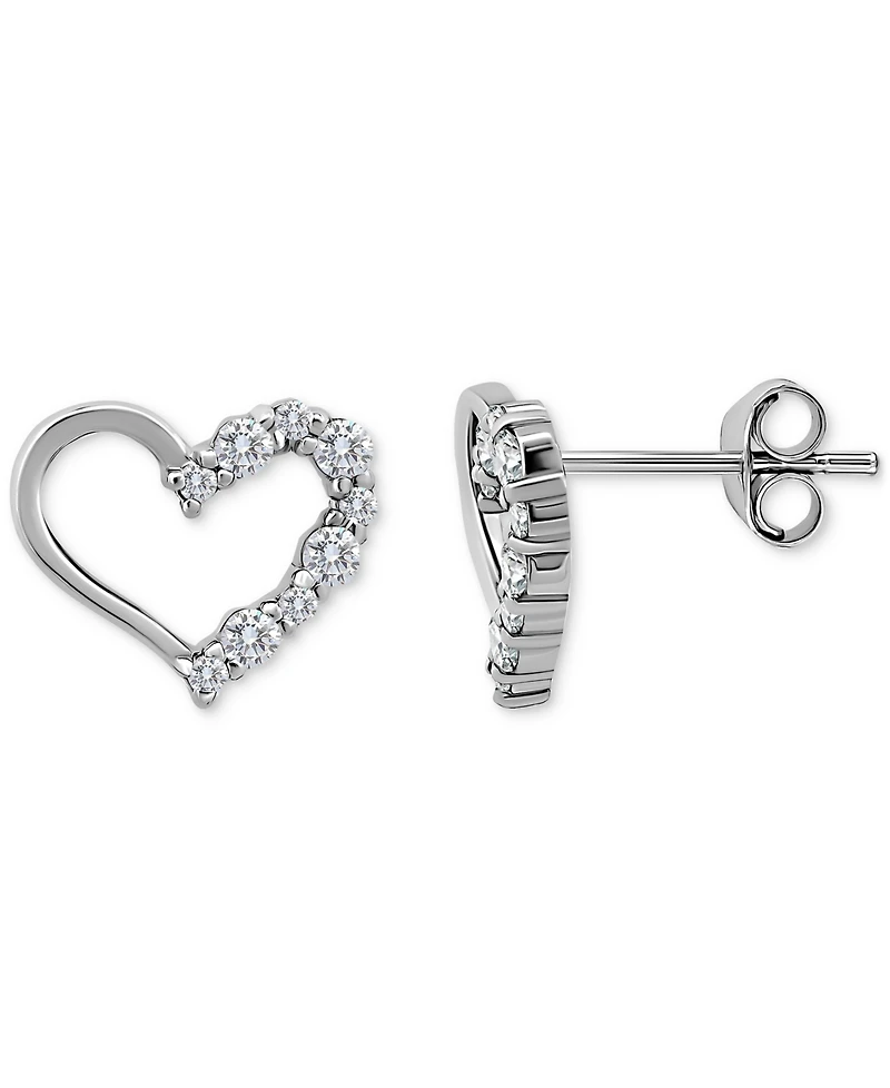Giani Bernini Cubic Zirconia Open Heart Stud Earrings in 18k Rose Gold-Plated Sterling Silver, Macy's Exclusive (Also available in Yellow Gold and Ste