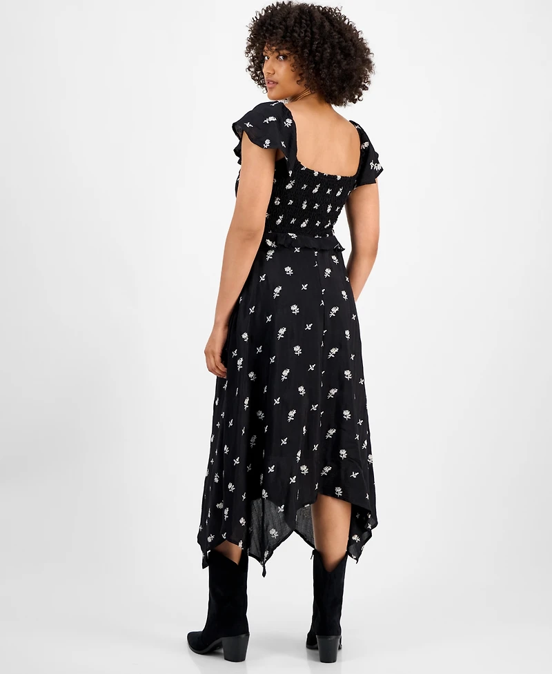 And Now This Women's Embroidered Handkerchief-Hem Midi Dress, Macy's Exclusive