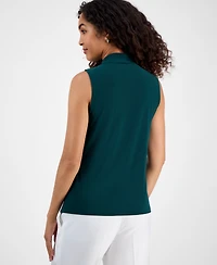 Kasper Women's Sleeveless Knot Front Jersey Top