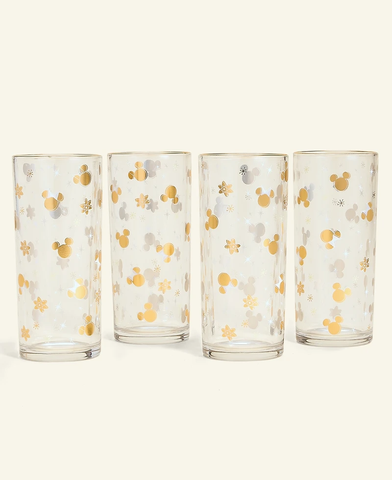 Disney | Macy's Tall Icon Mickey Mouse Glassware, Set of 4, Macy's Exclusive