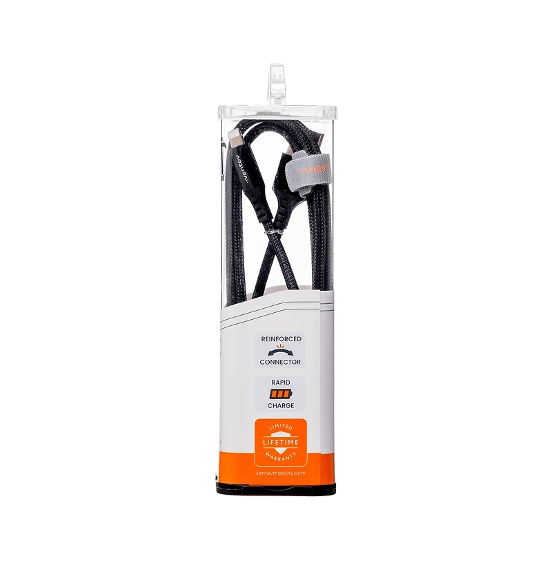 Ventev Alloy Usb A to Apple Lightning High Speed Ultradurable 4 Foot Cable-Black
