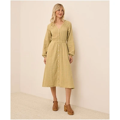 Pact Organic Cotton Coastal Double Gauze Poet Sleeve Dress