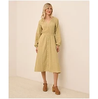 Pact Organic Cotton Coastal Double Gauze Poet Sleeve Dress