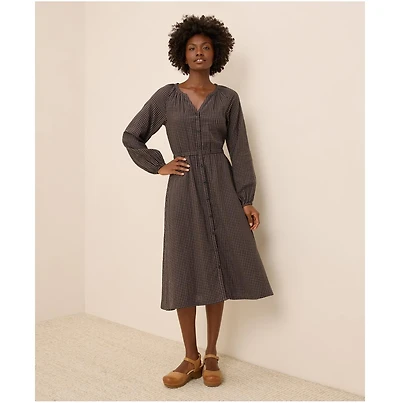 Pact Organic Cotton Coastal Double Gauze Poet Sleeve Dress