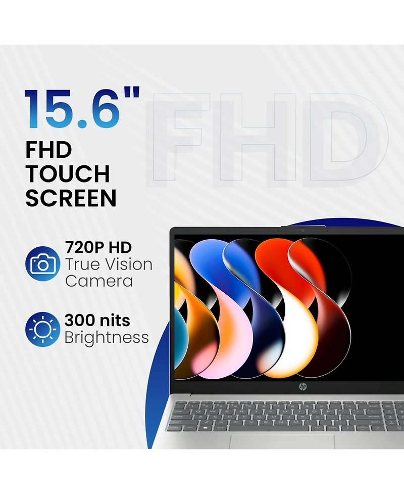 Hp Essential 15.6" Laptop, Intel Core i7-1355U, 16GB Ram, 512GB Ssd, Intel Iris Xe Graphics, Fhd 60Hz Display, Windows 11 Home, Silver