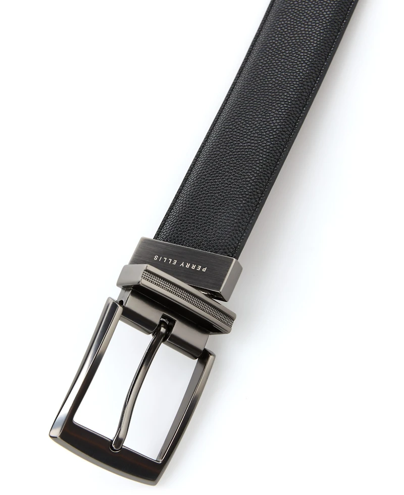 Perry Ellis Portfolio Men's Liz Reversible Brushed Dress Belt