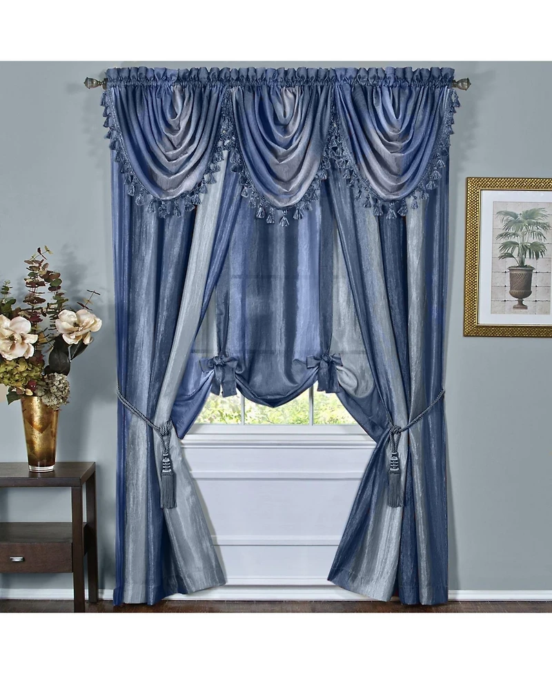 GoodGram Ombre Crushed Satin Sheer Single Window Curtains & Valances - 50 in. W x L