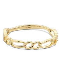 Devata Figaro Link Ring in 14K Gold, Size 9, approx. 1.5 grams.