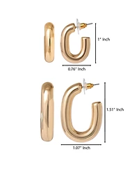 Jessica Simpson Gold-Tone Hoop Earring Set