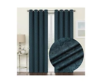 Kate Aurora Regency Collection Raised Jacquard Damask Grommet Top Curtains - 52 in. W x 84 L