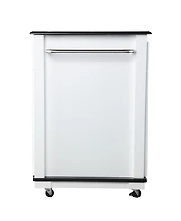 Slickblue Mobile Kitchen Island Cart with Storage Cabinet, Open Shelves, and Casters
