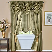 GoodGram Ombre Crushed Satin Sheer Single Window Curtains & Valances - 50 in. W x 63 L Tie Up Shade
