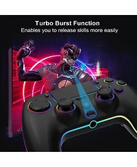 Nbcp Wireless Controller with 7 Rgb Colors for PS5 Pro/Slim, Steam, iOS, Mac, Pc Windows, Android, Dual Vibration, Turbo, Programmable, 3.5mm Audio Ja