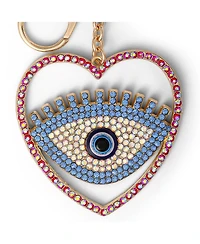 Jessica Simpson Evil Eye Heart Keychain with Pink Strap