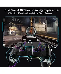 Nbcp Wireless Controller with 7 Rgb Colors for PS5 Pro/Slim, Steam, iOS, Mac, Pc Windows, Android, Dual Vibration, Turbo, Programmable, 3.5mm Audio Ja