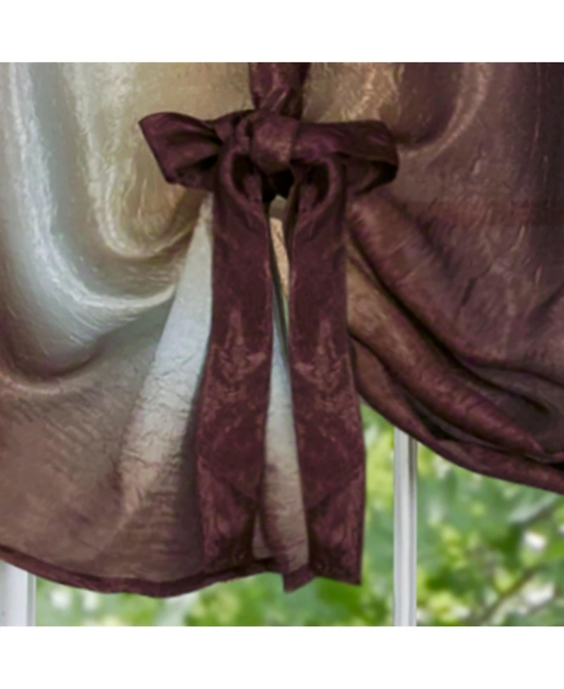 GoodGram Ombre Crushed Satin Sheer Single Window Curtains & Valances - 50 in. W x 63 L Tie Up Shade