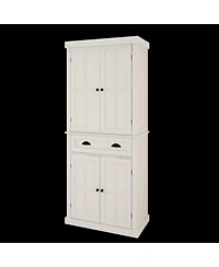Casainc 71" Tall Storage Cabinet With Drawer, 4 Doors and Adjustable Shelves for Kitchen or Laundry