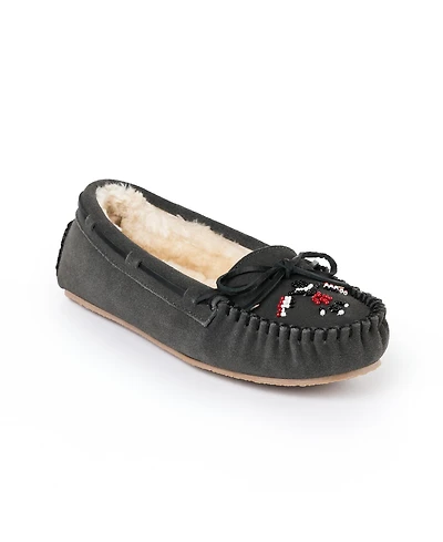 Minnetonka Women's Cally Thunderbird Animikii Suede Beaded Slippers