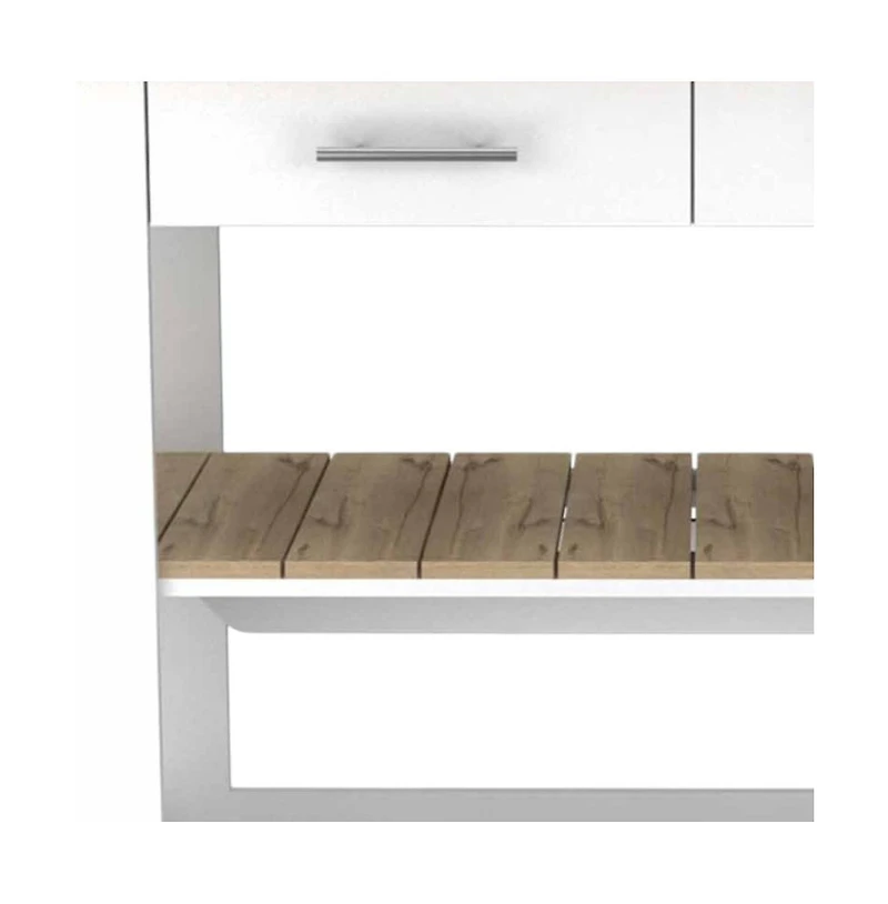 Slickblue Rolling Kitchen Island with Drawer, Storage Shelves, and Smooth-Glide Casters