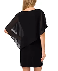 Msk Women's Cape-Overlay Cocktail Dress