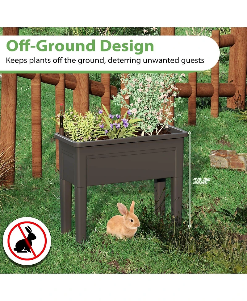 Raised Garden Bed Planter Box with Climbing Trellis Water Level Indicator