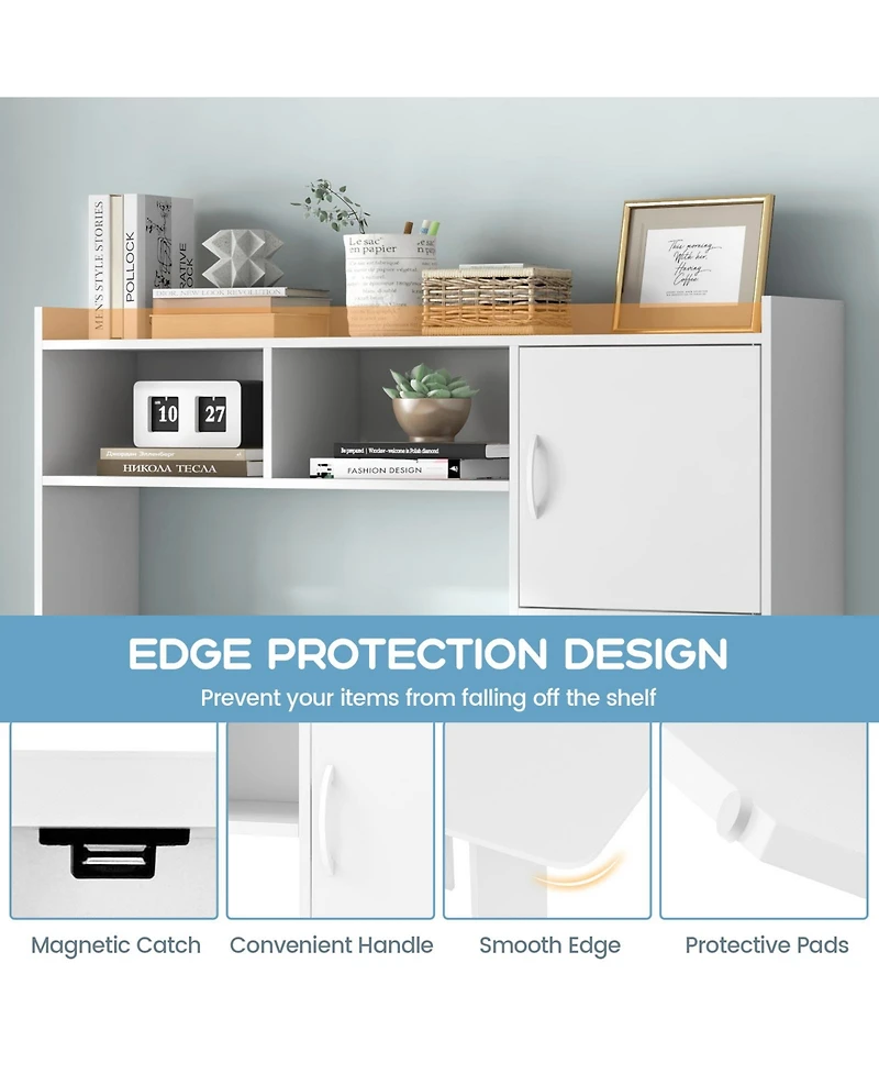 L-Shaped Desk Corner Computer Desk with Open Storage Hutch and Cabinet