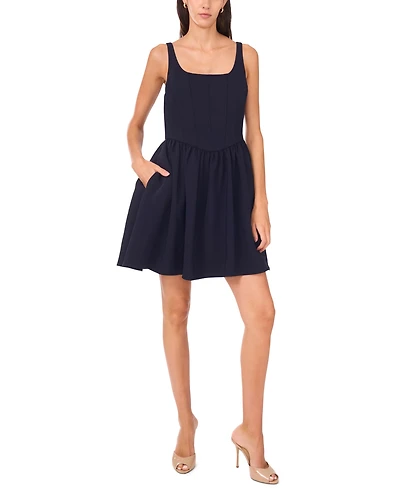 CeCe Women's Sleeveless Corset Bodice Mini Fit & Flare Dress