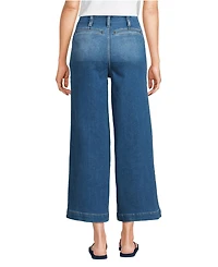 Lands' End Women's Recover Denim High Rise Patch Pocket Extra Wide Leg Crop Jeans