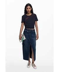 Desigual Women's Combined denim midi skirt